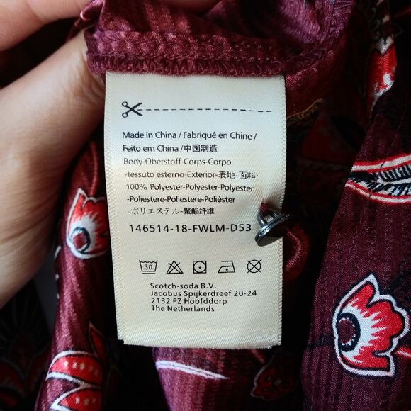 Scotch & Soda Magical Altitudes S Ruffle Front Floral Blouse Top Boho Victorian - Picture 9 of 12